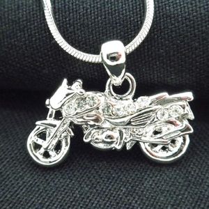 Motorcycle Necklace Biker Crystal Women Pendant